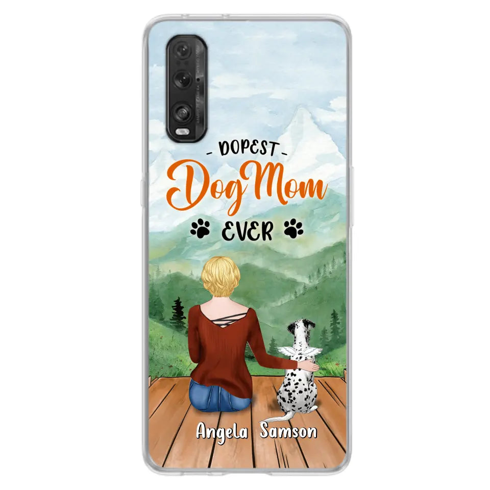 Personalized Dog Mom Phone Case - Up to 5 Dogs - Gift Idea For Dog Lovers - Dopest Dog Mom Ever - Case For Huawei/Xiaomi/Oppo