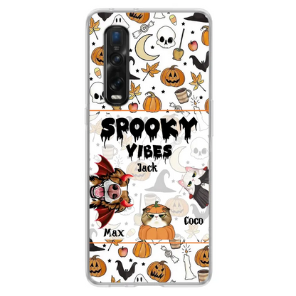 Personalized Halloween Pet Phone Case - Up to 3 Pets - Gift Idea For Dog/Cat Owners - Spooky Vibes - Case for Oppo/Xiaomi/Huawei