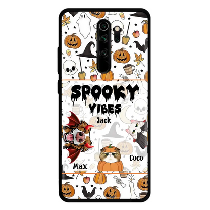 Personalized Halloween Pet Phone Case - Up to 3 Pets - Gift Idea For Dog/Cat Owners - Spooky Vibes - Case for Oppo/Xiaomi/Huawei