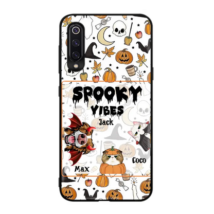 Personalized Halloween Pet Phone Case - Up to 3 Pets - Gift Idea For Dog/Cat Owners - Spooky Vibes - Case for Oppo/Xiaomi/Huawei
