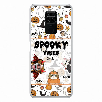 Personalized Halloween Pet Phone Case - Up to 3 Pets - Gift Idea For Dog/Cat Owners - Spooky Vibes - Case for Oppo/Xiaomi/Huawei