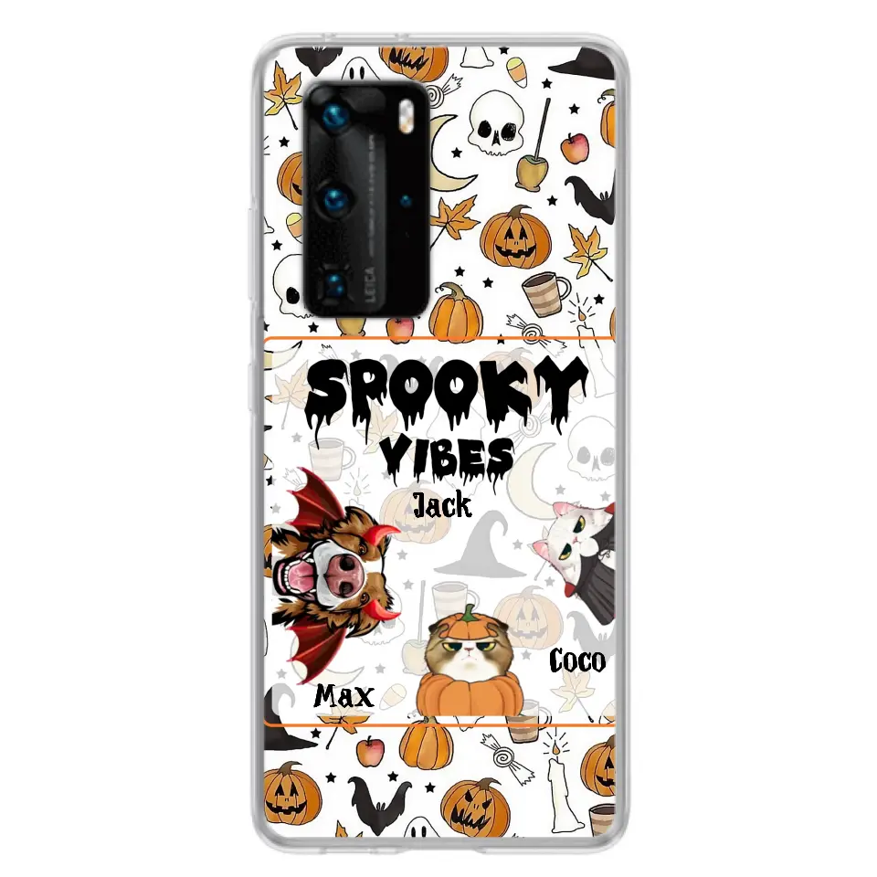 Personalized Halloween Pet Phone Case - Up to 3 Pets - Gift Idea For Dog/Cat Owners - Spooky Vibes - Case for Oppo/Xiaomi/Huawei