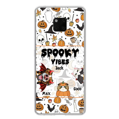Personalized Halloween Pet Phone Case - Up to 3 Pets - Gift Idea For Dog/Cat Owners - Spooky Vibes - Case for Oppo/Xiaomi/Huawei