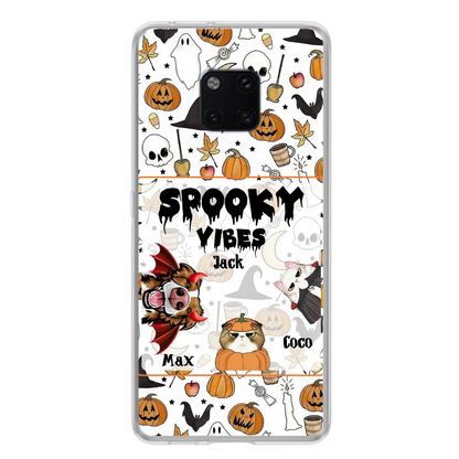 Personalized Halloween Pet Phone Case - Up to 3 Pets - Gift Idea For Dog/Cat Owners - Spooky Vibes - Case for Oppo/Xiaomi/Huawei