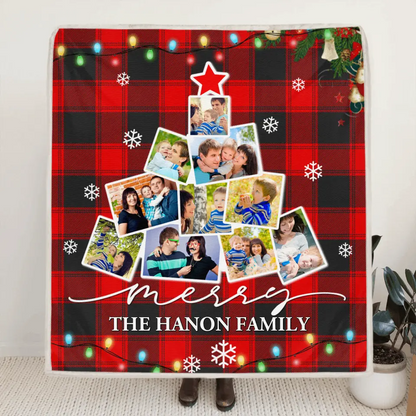 Personalized Christmas Family Tree Blanket - Best Gift For The Whole Family