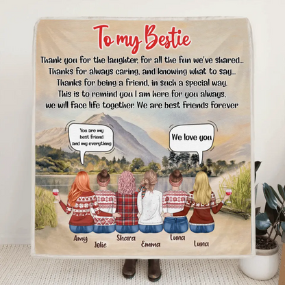 Personalized Best Friends Conversation Blanket - Up To 6 Bestie - Best Gift For Friends/Bestie