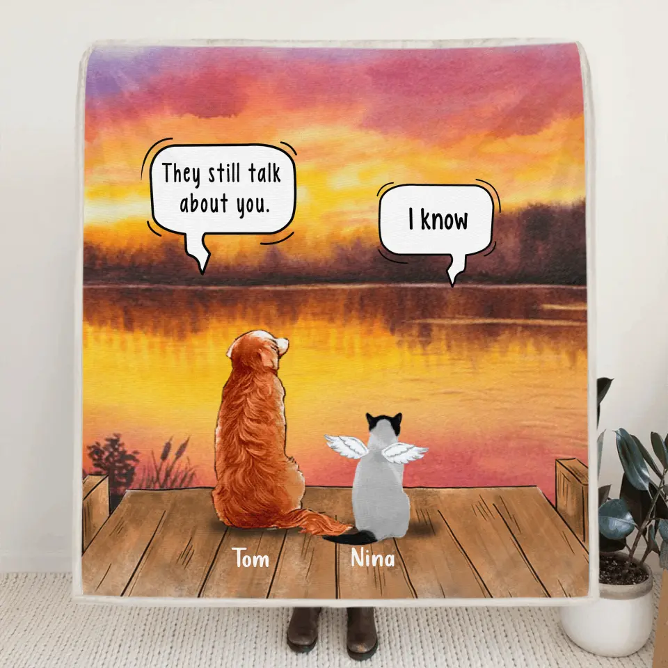 Personalized Memorial Pet Blanket - Up to 5 Pets - Best Gift For Dog/Cat Lover