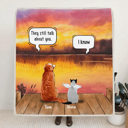 Personalized Memorial Pet Blanket - Up to 5 Pets - Best Gift For Dog/Cat Lover