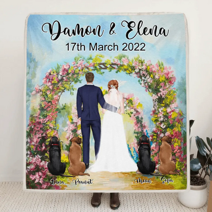 Personalized Wedding Blanket - Wedding Gift For Couple - Up to 4 Dogs