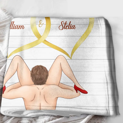 Personalized Couple Quilt/Fleece Throw Blanket - Gift Idea For Him/Her - I Licked It So It's Mine