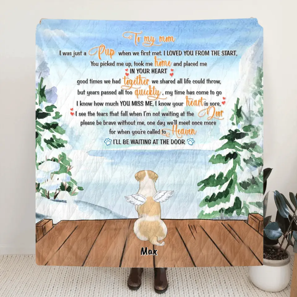 Personalized Memorial Pets Quilt/Fleece Blanket - Up to 4 Pets - Gift Idea For Dog/Cat Lovers - To My Mom