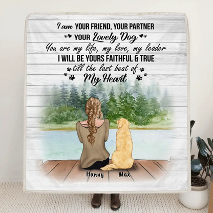 Personalized Dog Mom Quilt/Fleece Blanket/Pillow Cover - Up to 5 Dogs - Best Gift For Dog Lovers - I'm Your Friend, Your Partner - TBZX4U