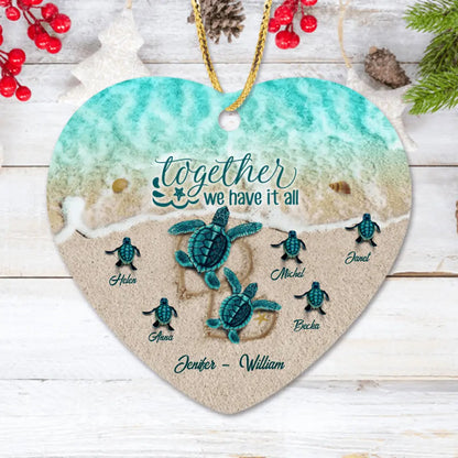 Personalized Turtle Ornament - Up to 6 Baby Turtles - And So We Build A Life We Love