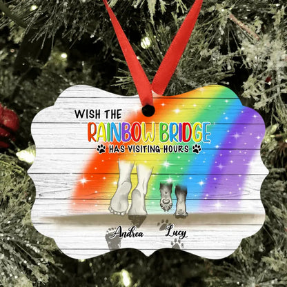 Personalized Dog's Paws Ornament - Best Gift Idea For Dog Lovers - Wish The Rainbow Bridge Has Visiting Hours