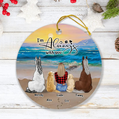 Personalized Footprint Ornament - Up to 4 Pets - Best Gift Dog Lovers/Horse Lovers - Never Walk Alone - G7PP86