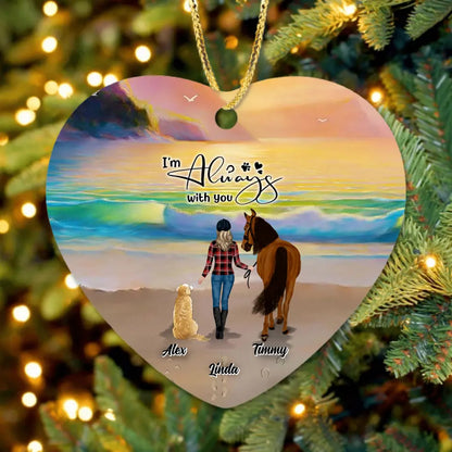 Personalized Footprint Ornament - Up to 2 Pets - Best Gift Dog Lovers/Horse Lovers - Never Walk Alone - G7PP86