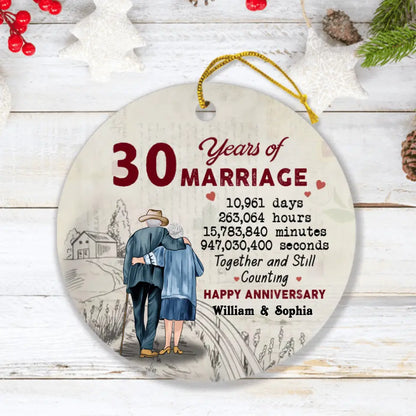 Personalized Couple Anniversary Circle Ornament - Gifts Idea For Wedding Anniversary/Home Decor - Together And Still Counting