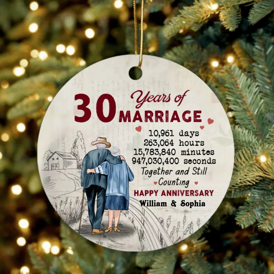 Personalized Couple Anniversary Circle Ornament - Gifts Idea For Wedding Anniversary/Home Decor - Together And Still Counting