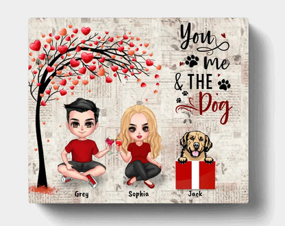 Custom Personalized Couple Canvas - Up to 5 Dogs - Gifts for Couples - Happy Valentine's Day