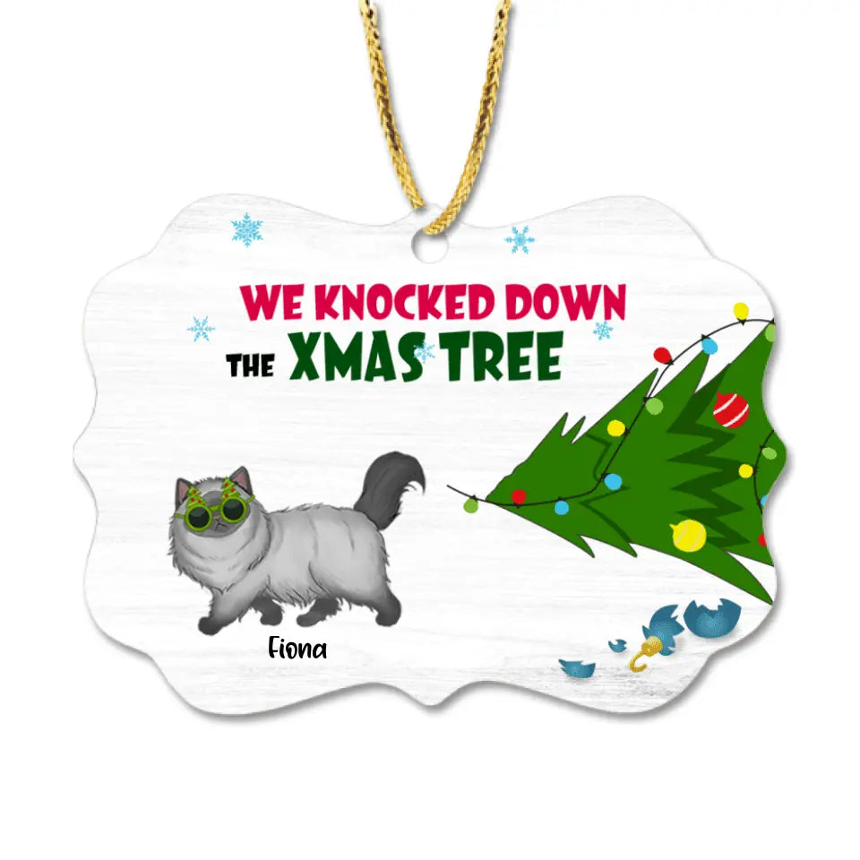 Personalized Christmas Cat Ornament - Up to 4 Cats - Best Gift For Cat Lovers - Meowy Catmas