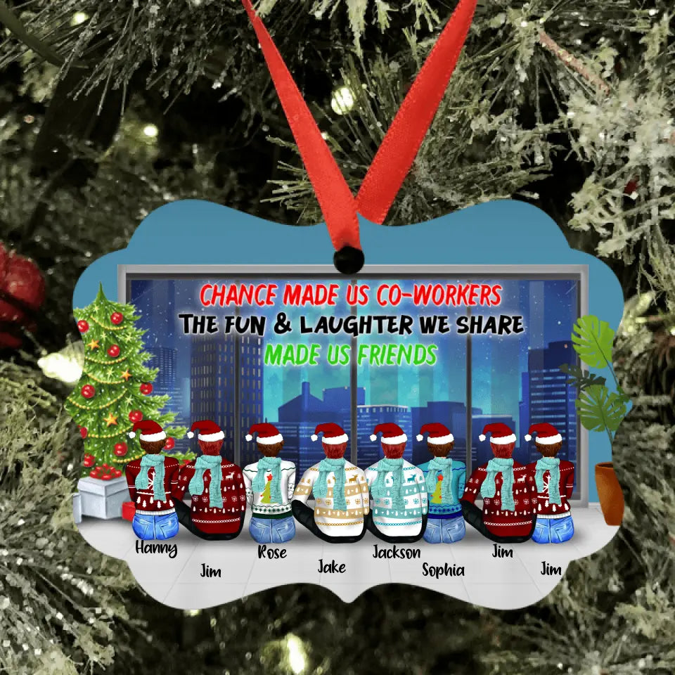 Personalized Christmas With Co-workers Ornament - Up to 8 People - Gift Idea For Co-workers - The Fun And Laughter We Share Made Us Friends