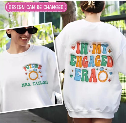 Personalized My Engaged Era AOP Sweater - Future MRS - Engagement Gift For Bride