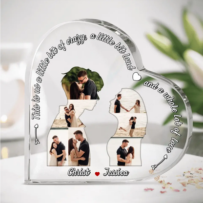 Personalized Couple Crystal Heart - Upload Photo -  Gift Idea For Couple/Him/Her - This Is Us