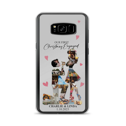 Custom Personalized Couple Photo Phone Case - Gift Idea For Couple/Him/Her - Upload Photo - Case For iPhone/Samsung - Our First Christmas Engaged