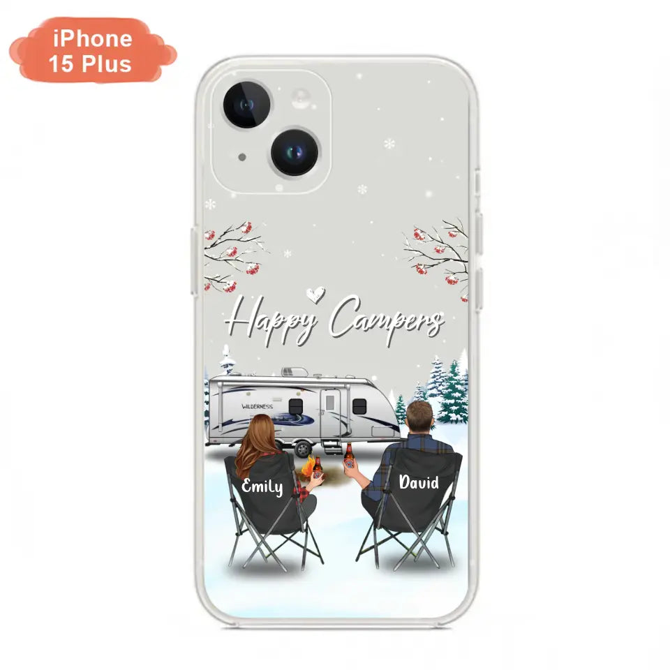 Personalized Camping Phone Case - Gift Idea For Camping Lover/Couple/Family/Friends - Happy Campers - Case For iPhone/Samsung