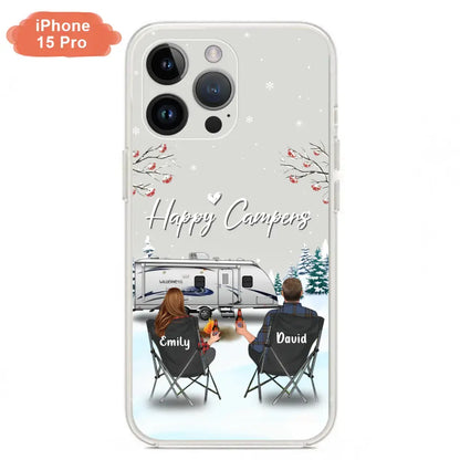 Personalized Camping Phone Case - Gift Idea For Camping Lover/Couple/Family/Friends - Happy Campers - Case For iPhone/Samsung