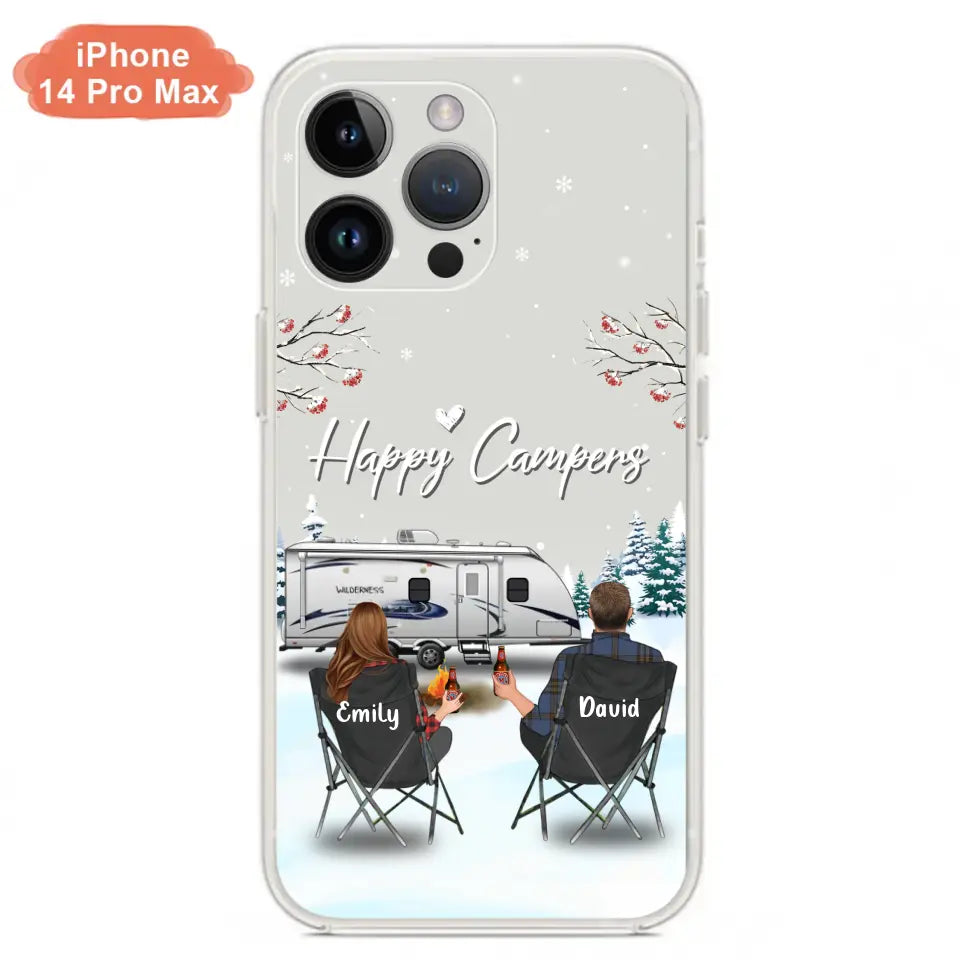 Personalized Camping Phone Case - Gift Idea For Camping Lover/Couple/Family/Friends - Happy Campers - Case For iPhone/Samsung