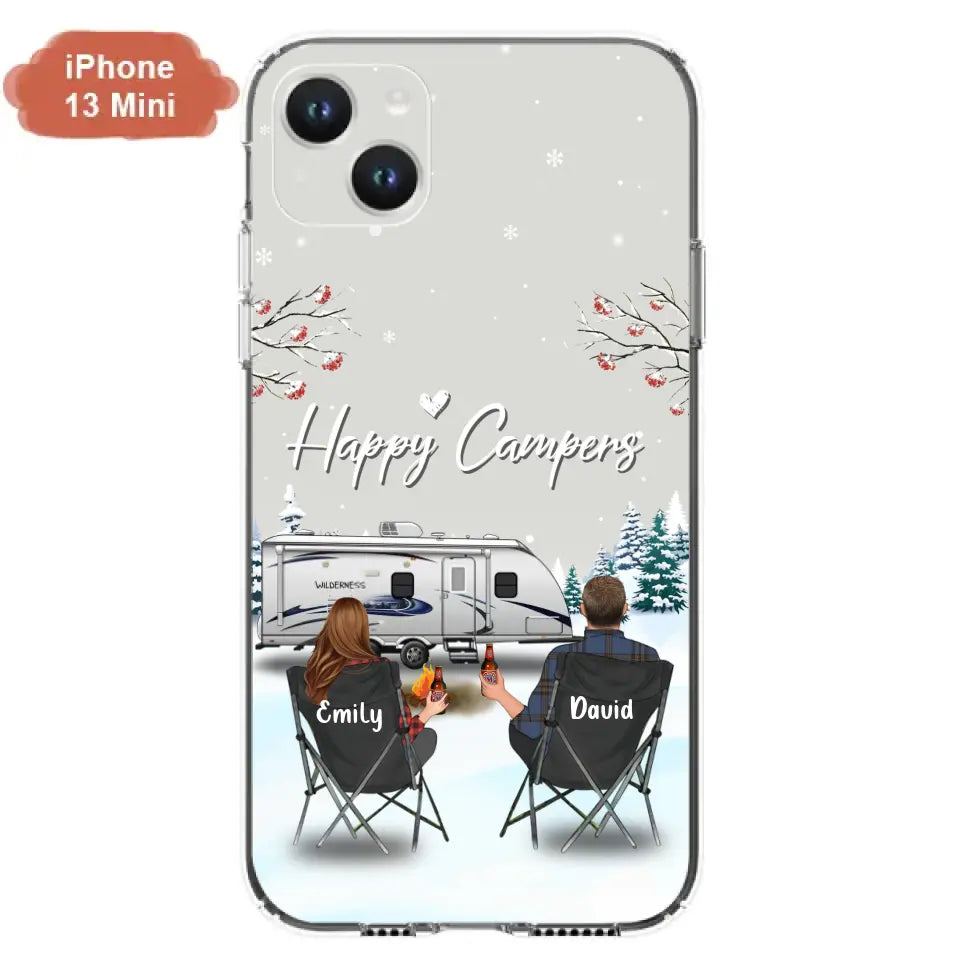Personalized Camping Phone Case - Gift Idea For Camping Lover/Couple/Family/Friends - Happy Campers - Case For iPhone/Samsung