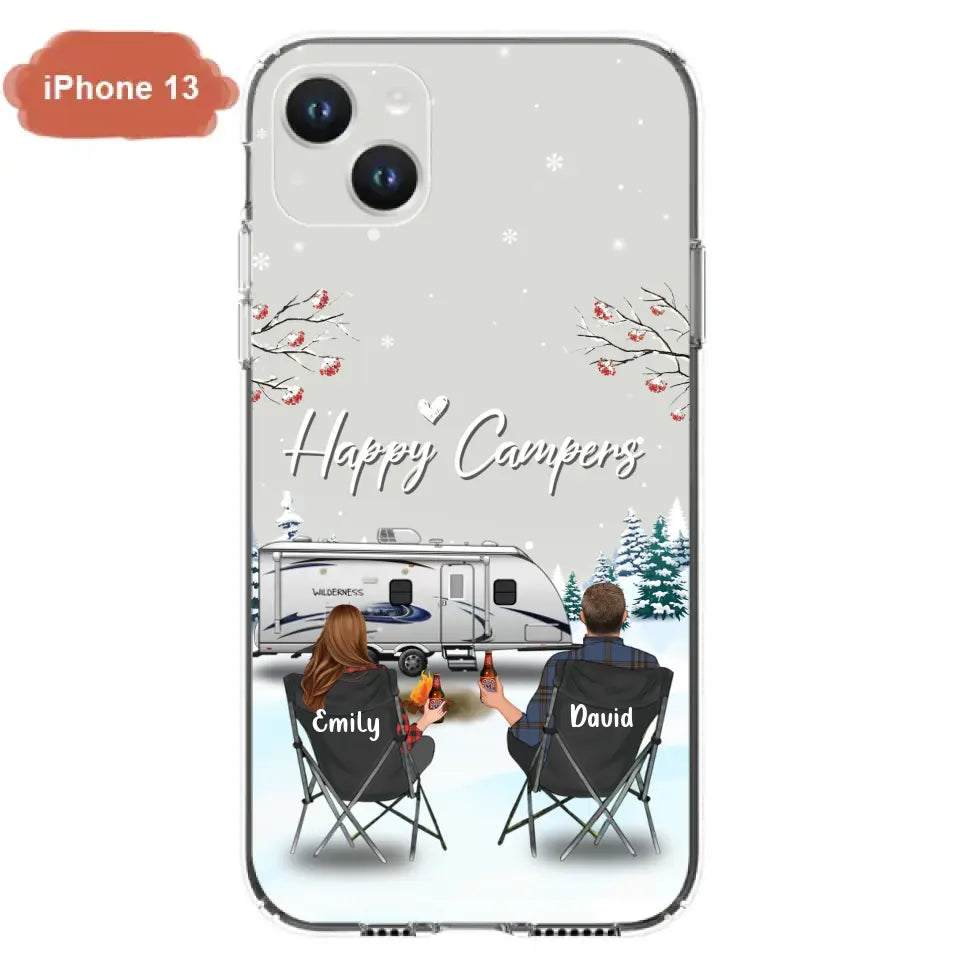 Personalized Camping Phone Case - Gift Idea For Camping Lover/Couple/Family/Friends - Happy Campers - Case For iPhone/Samsung