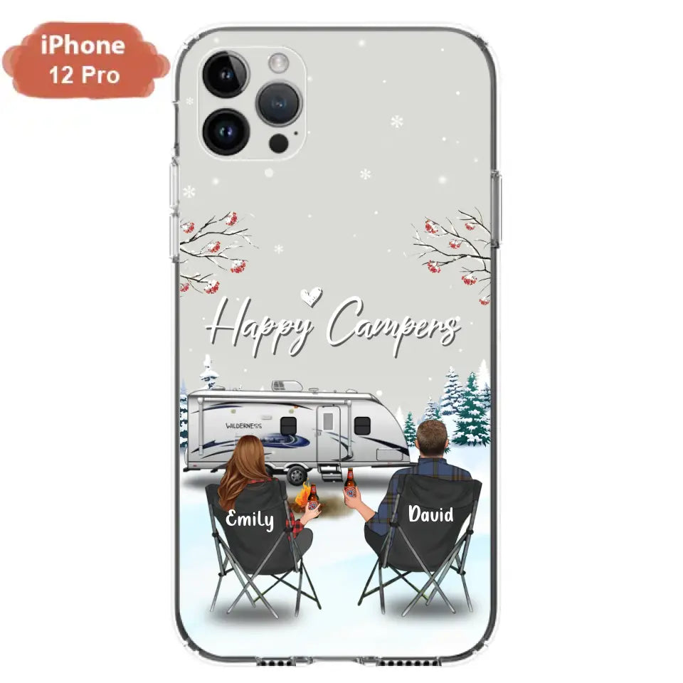 Personalized Camping Phone Case - Gift Idea For Camping Lover/Couple/Family/Friends - Happy Campers - Case For iPhone/Samsung
