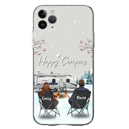 Personalized Camping Phone Case - Gift Idea For Camping Lover/Couple/Family/Friends - Happy Campers - Case For iPhone/Samsung