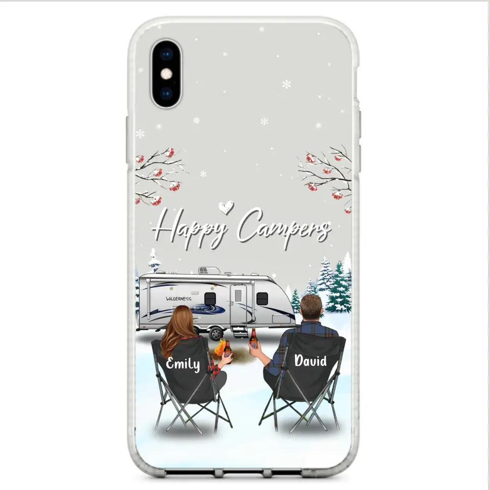 Personalized Camping Phone Case - Gift Idea For Camping Lover/Couple/Family/Friends - Happy Campers - Case For iPhone/Samsung