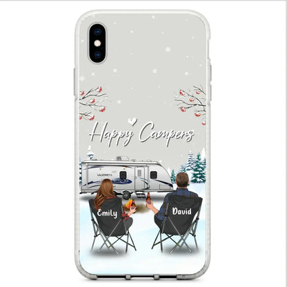 Personalized Camping Phone Case - Gift Idea For Camping Lover/Couple/Family/Friends - Happy Campers - Case For iPhone/Samsung