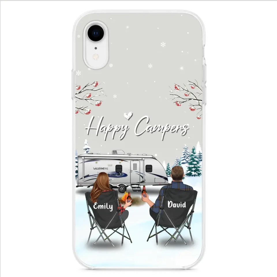 Personalized Camping Phone Case - Gift Idea For Camping Lover/Couple/Family/Friends - Happy Campers - Case For iPhone/Samsung
