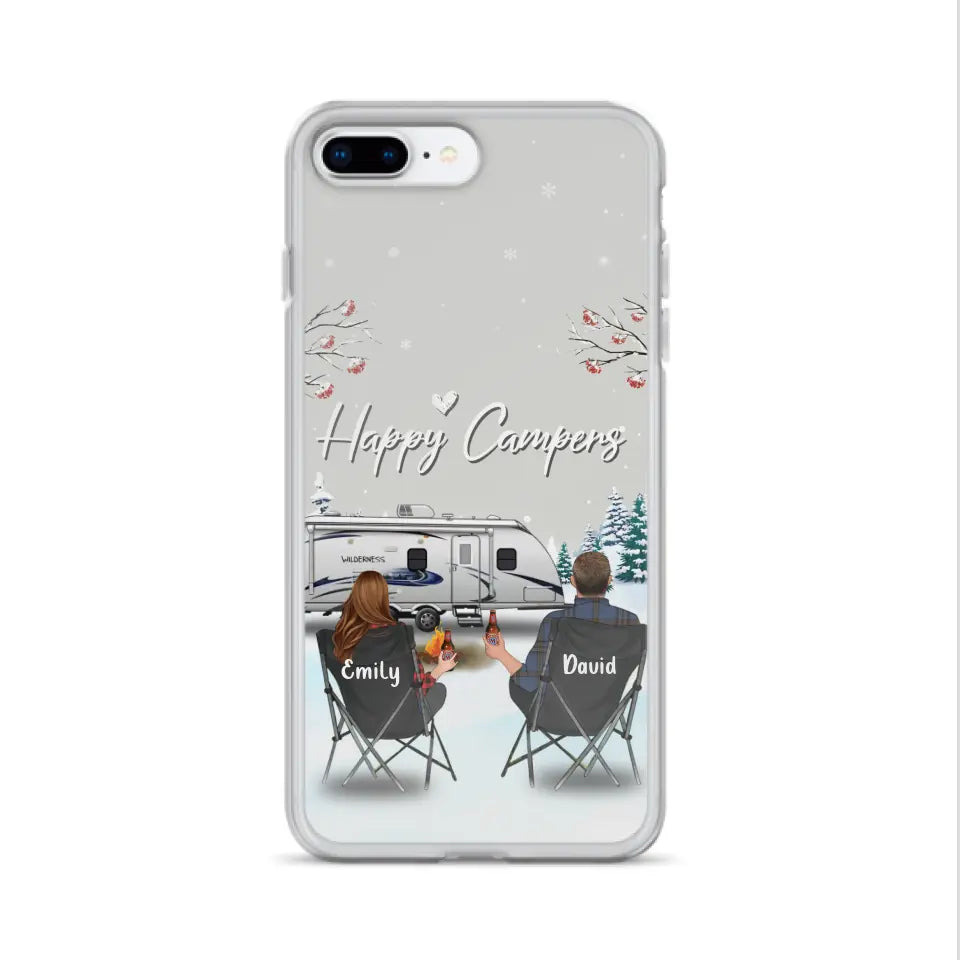 Personalized Camping Phone Case - Gift Idea For Camping Lover/Couple/Family/Friends - Happy Campers - Case For iPhone/Samsung