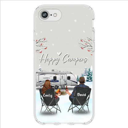 Personalized Camping Phone Case - Gift Idea For Camping Lover/Couple/Family/Friends - Happy Campers - Case For iPhone/Samsung
