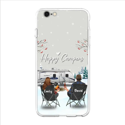 Personalized Camping Phone Case - Gift Idea For Camping Lover/Couple/Family/Friends - Happy Campers - Case For iPhone/Samsung
