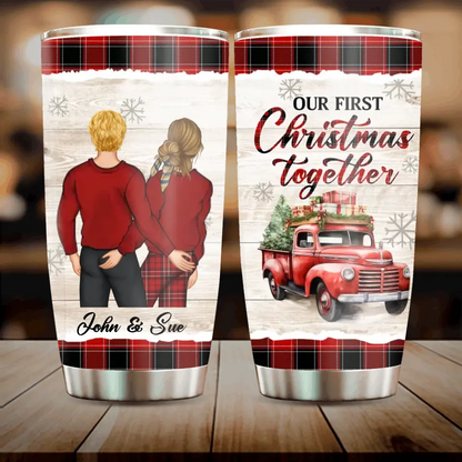 Personalized Christmas Couple Tumbler - Gift Idea For Couple/Him/Her - Our First Christmas Together