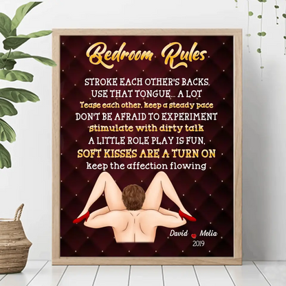 Personalized Couple Unframed Vertical Poster - Gift Idea For Couple/Him/Her/Valentine's Day - Bedroom Rules