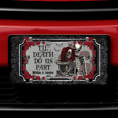 Personalized Couple License Plate - Valentine's Day Gift Idea for Couple - Til Death Do Us Part