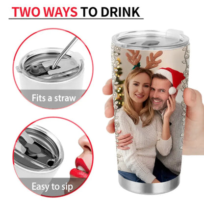 Personalized Couple Photo Tumbler - Gift Idea For Couple/Him/Her/Valentine's Day - We're A Team