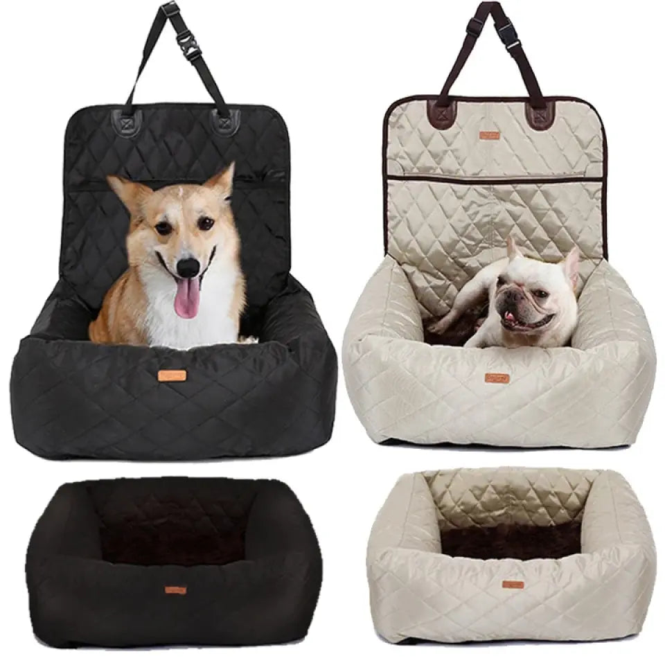Personalized 2 In 1 Pet Dog Carrier Folding Car Seat Pad - Gift Idea For Pet Owner