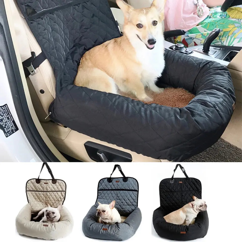 Personalized 2 In 1 Pet Dog Carrier Folding Car Seat Pad - Gift Idea For Pet Owner