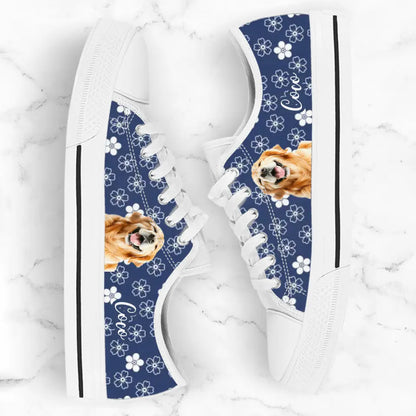 Custom Personalized Dog Photo Canvas Sneakers - Gift Idea for Dog Lovers