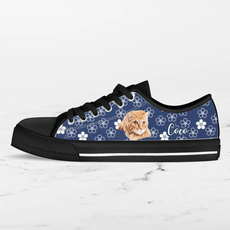 Personalized Pet Photo Canvas Sneakers - Gift Idea for Dog and Cat Lovers