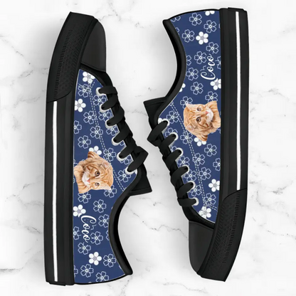 Personalized Pet Photo Canvas Sneakers - Gift Idea for Dog and Cat Lovers